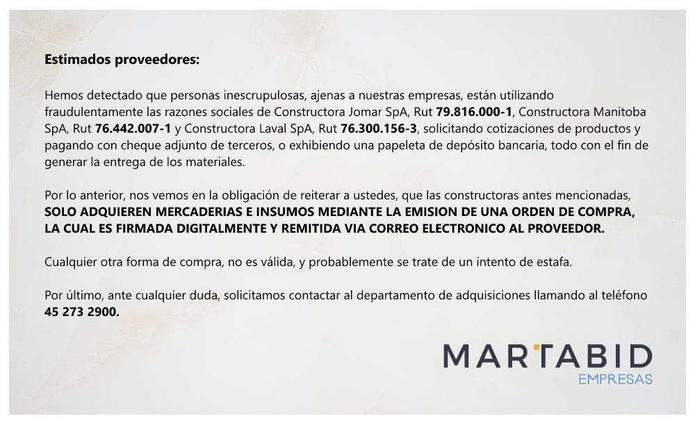 Aviso importante